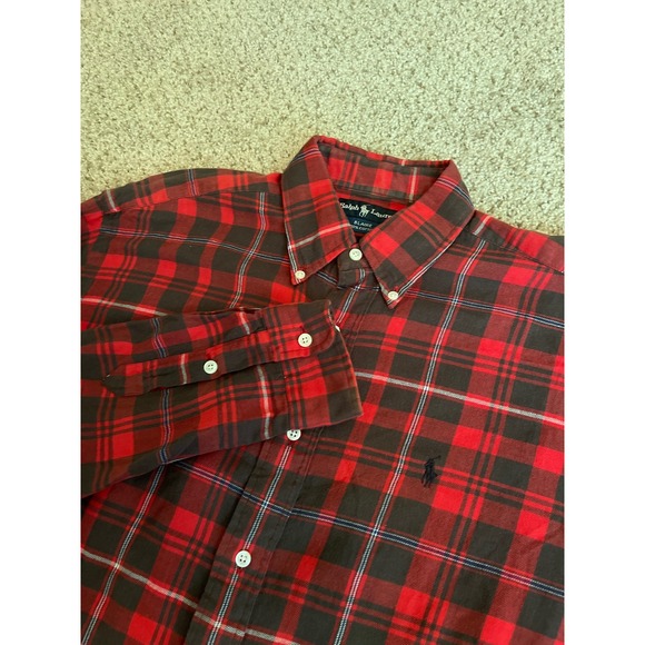 Ralph Lauren Other - Ralph Lauren Mens Button Down Shirt Medium Red Black Blaire Plaid Long Sleeve